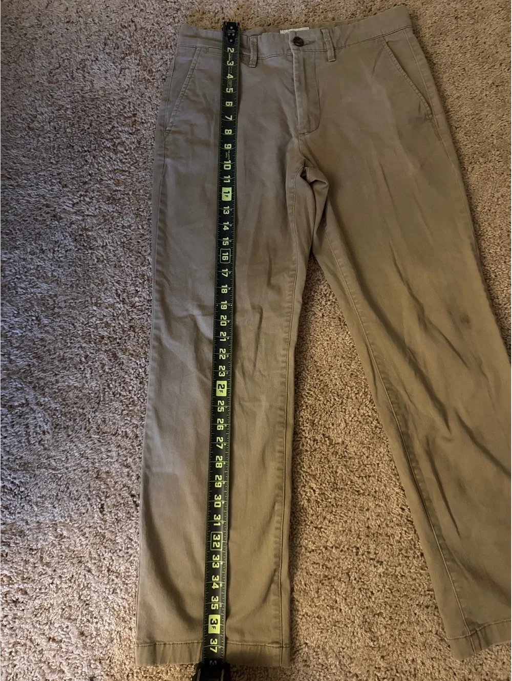 Goodfellow & Co Khaki Cotton Chino Pants, Waist 32 in., Inseam 34 in.